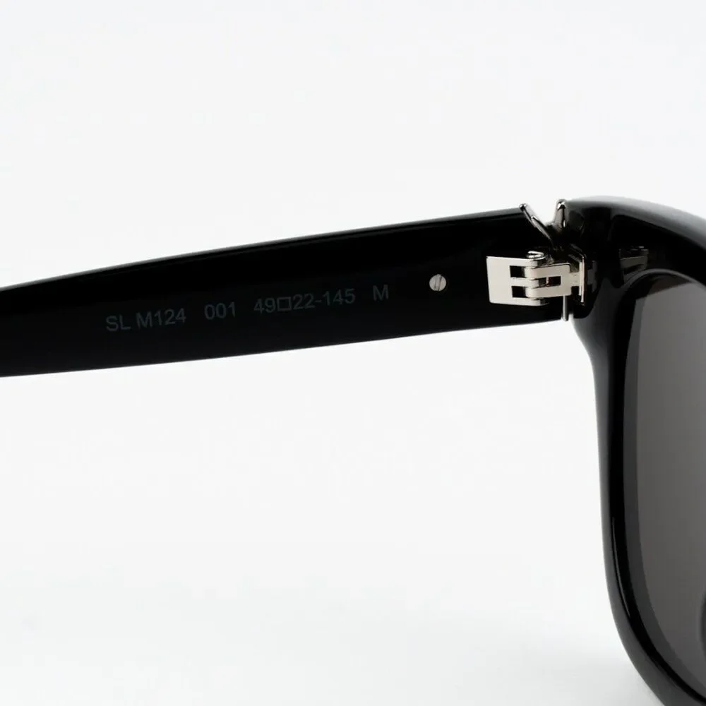 NEW Saint Laurent SLM124 001 Black Grey Square Men Sunglasses